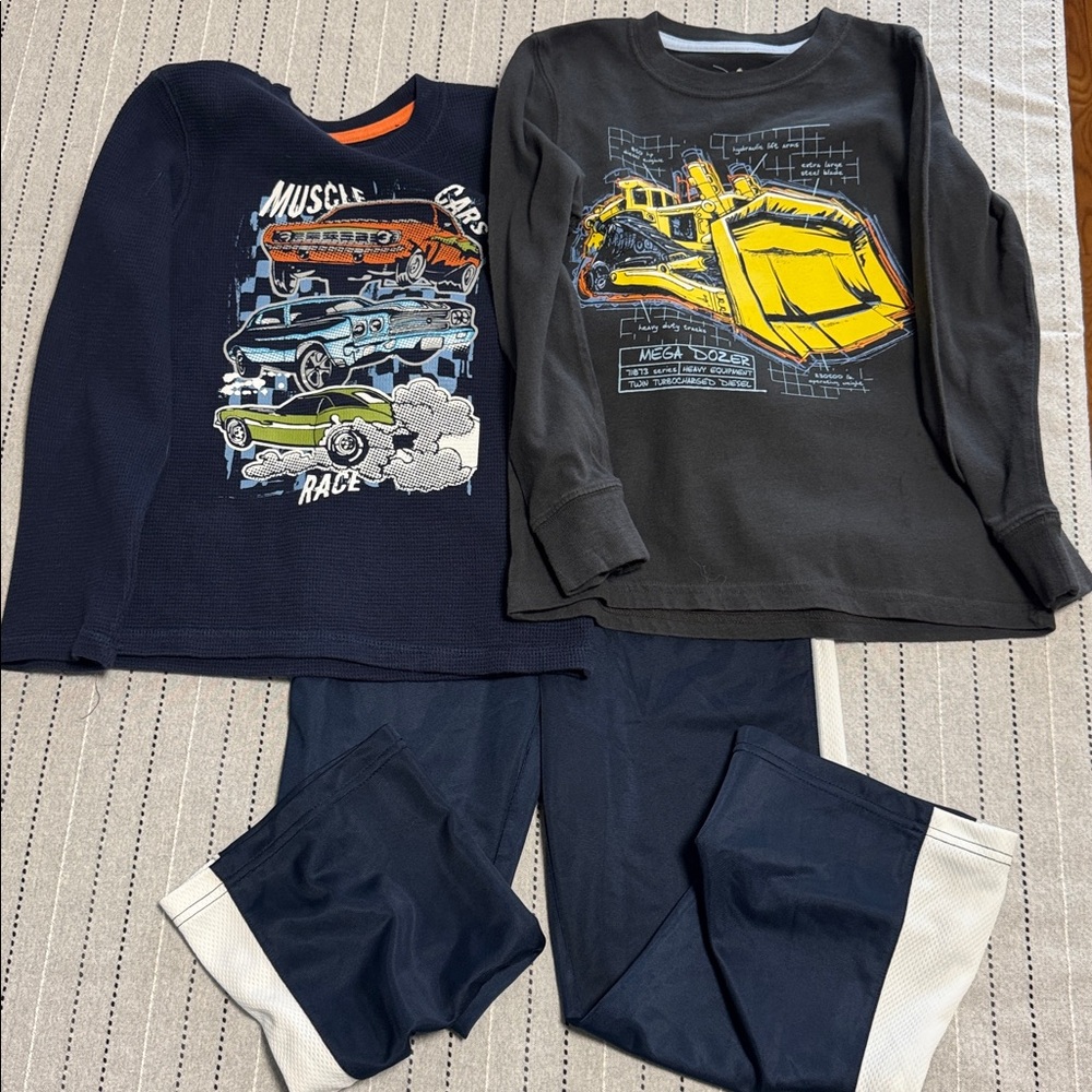 Jumping Beans Navy and Charcoal Long Sleeve Tees and Athletic Pants Lot.